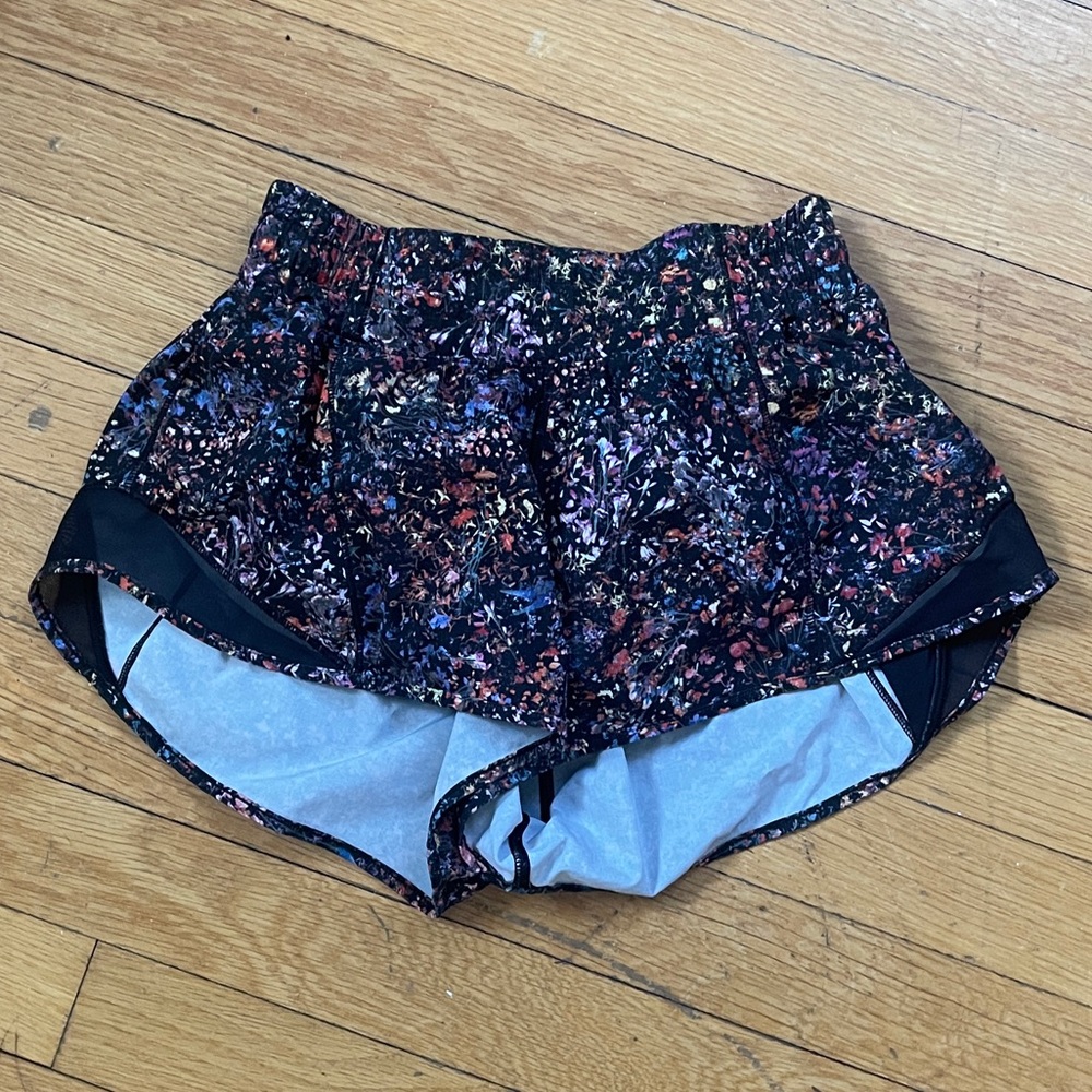 Lululemon Athletica Black and Purple Athletic Shorts